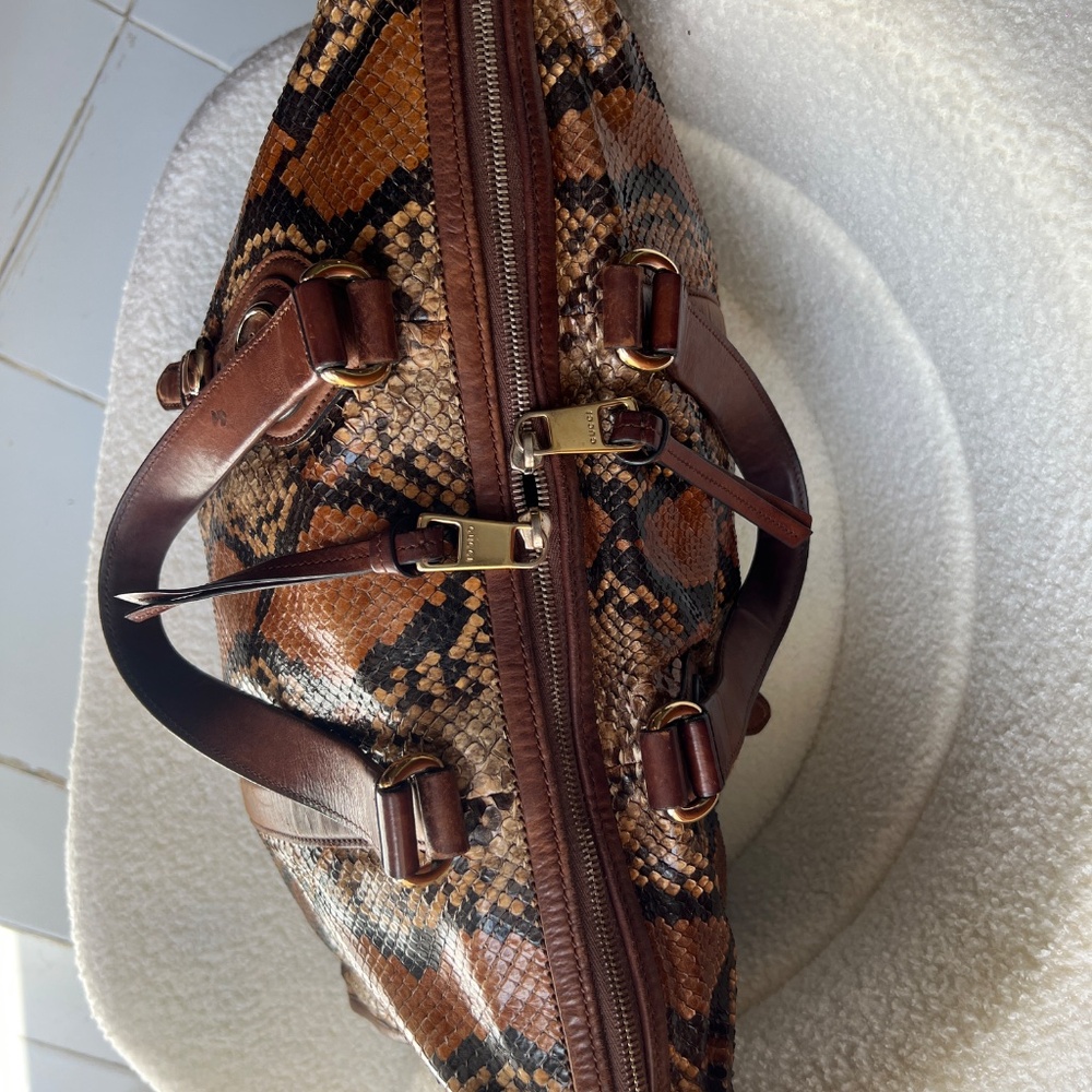 Rare Gucci Python Brown Large Tote - image 8